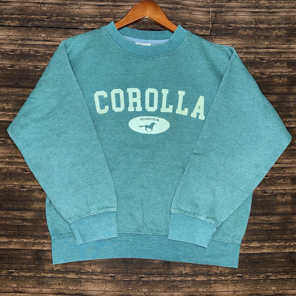 VTG Outer Banks Shirt Mens Small Long Sleeve Green Crewneck Corolla Spell Out